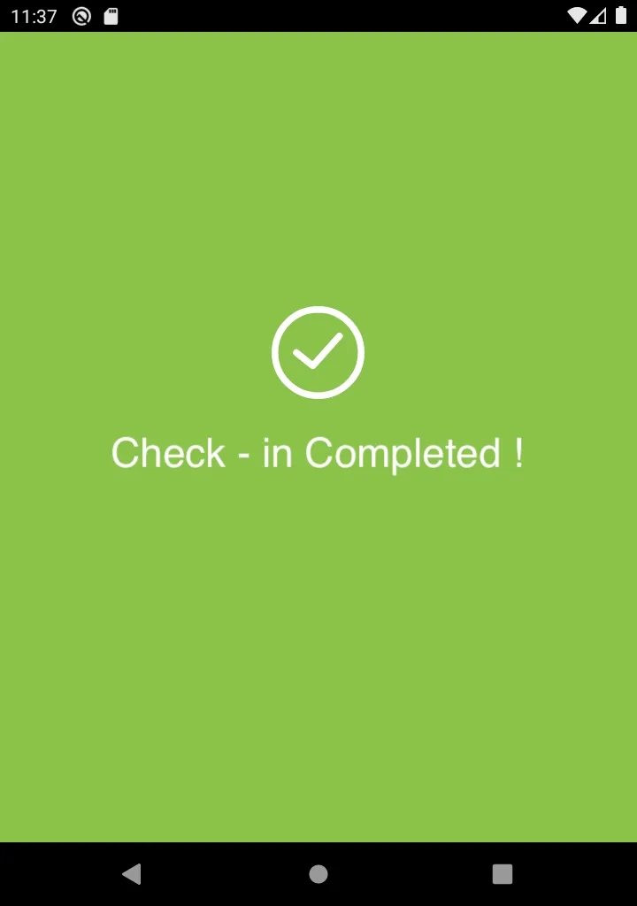 check in completed