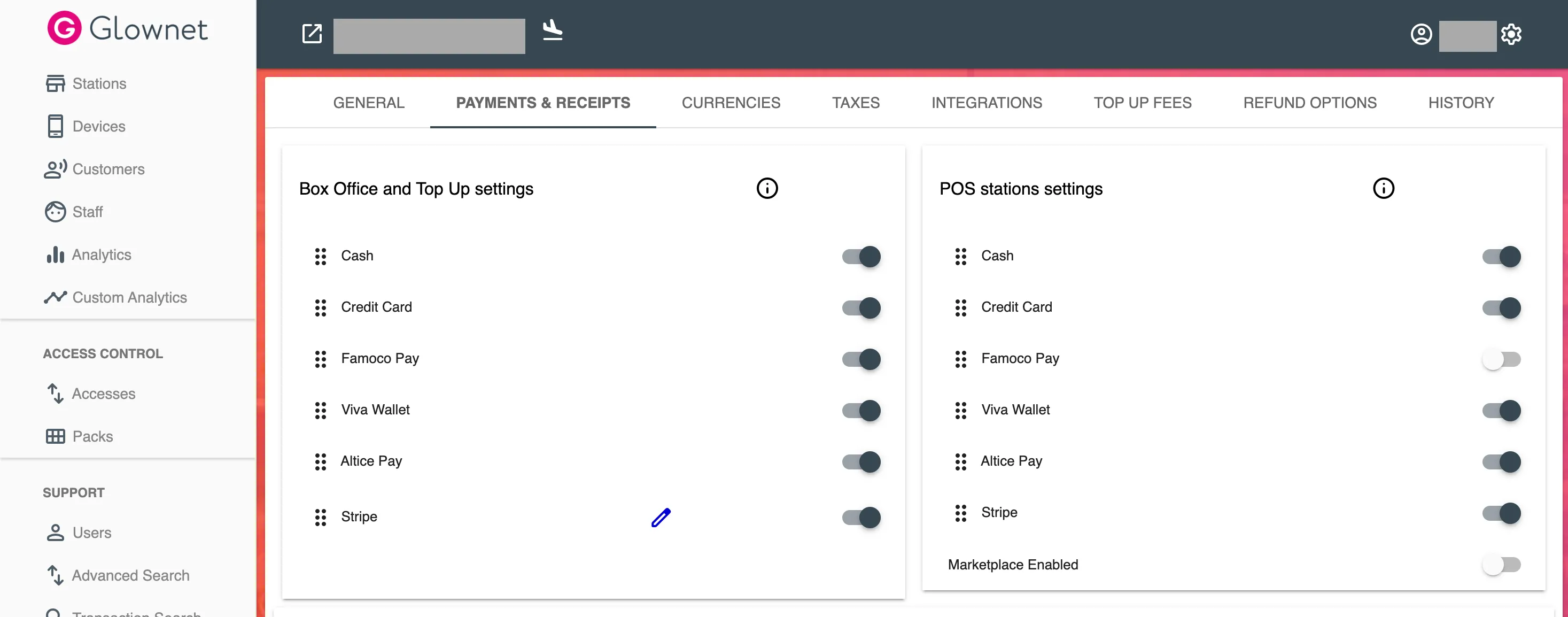 Event Settings Access