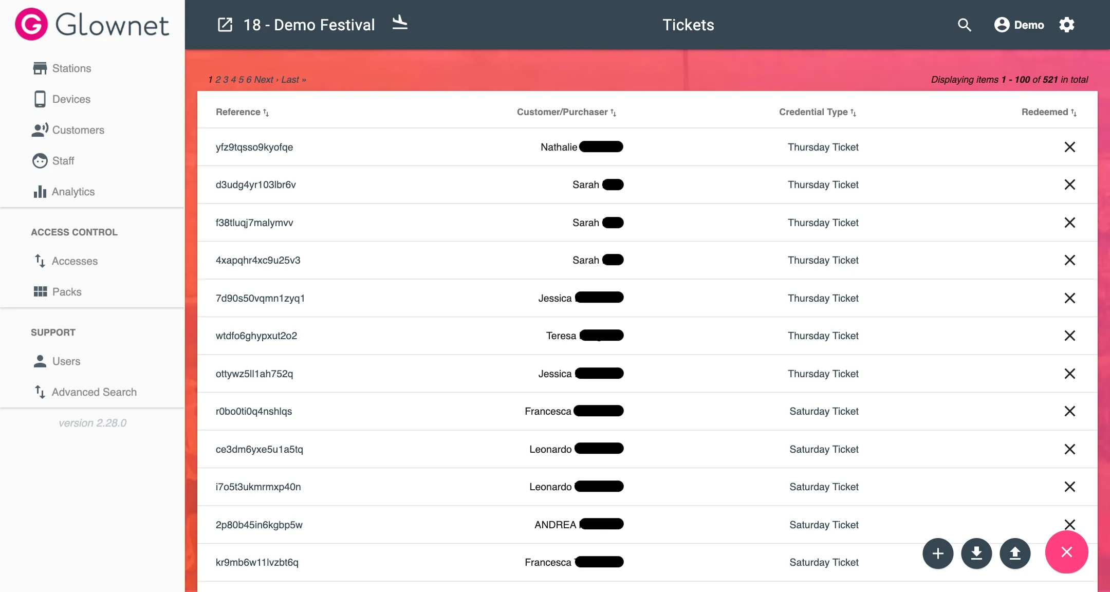 ticket menu