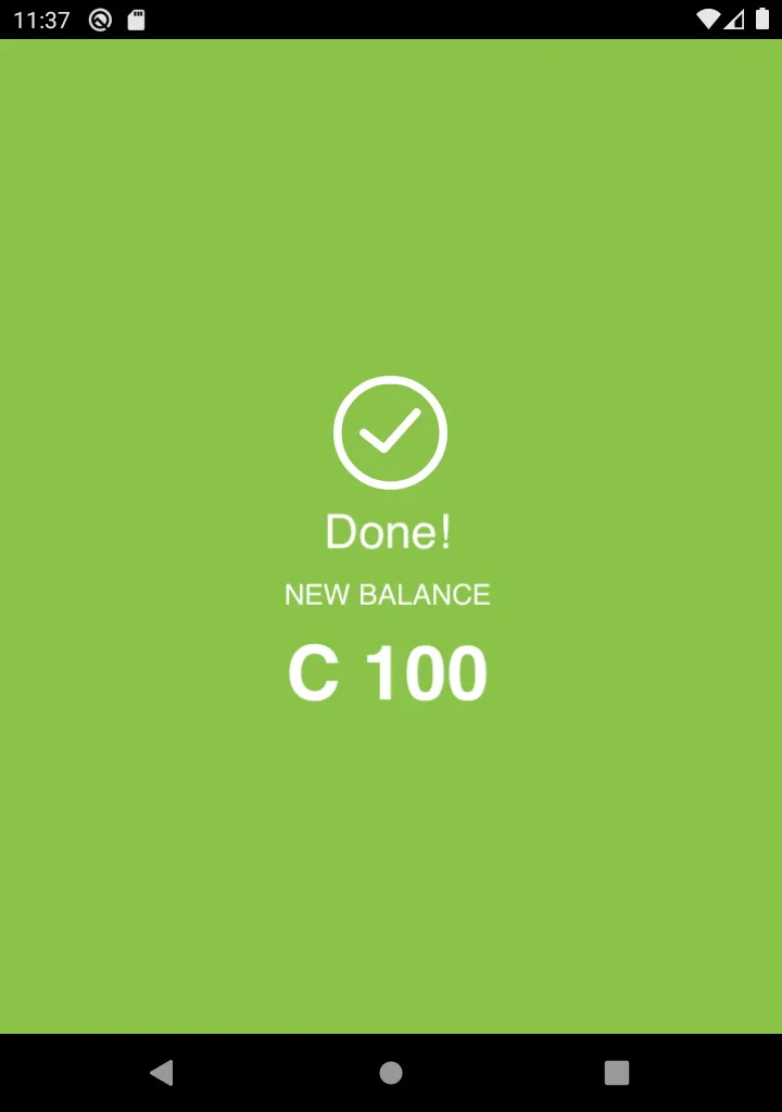 Top-up confirmation